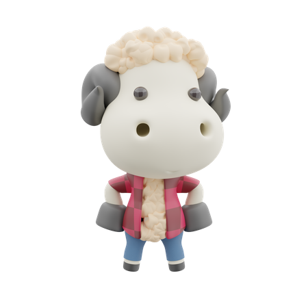 Cute Sheep 3D Illustration