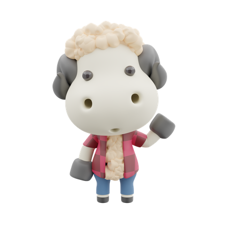 Cute Sheep 3D Illustration