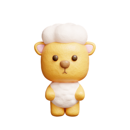 Cute Sheep Character  3D Icon