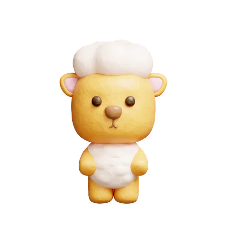 Cute Sheep Character  3D Icon