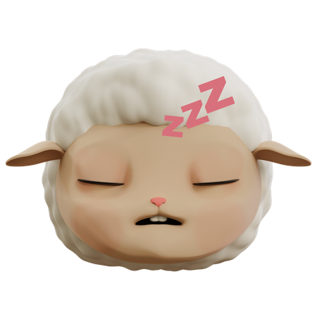 Cute Sheep Sleeping Emoji  3D Icon