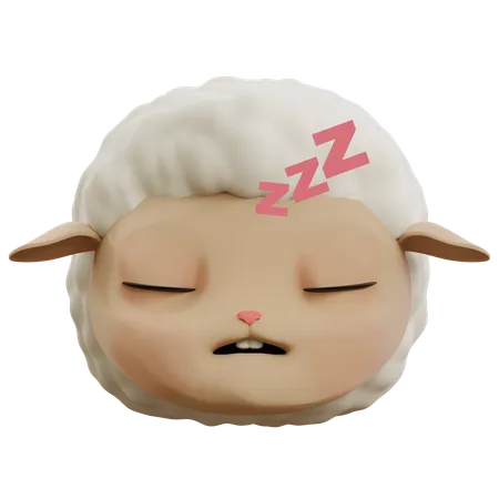 Cute Sheep Sleeping Emoji  3D Icon