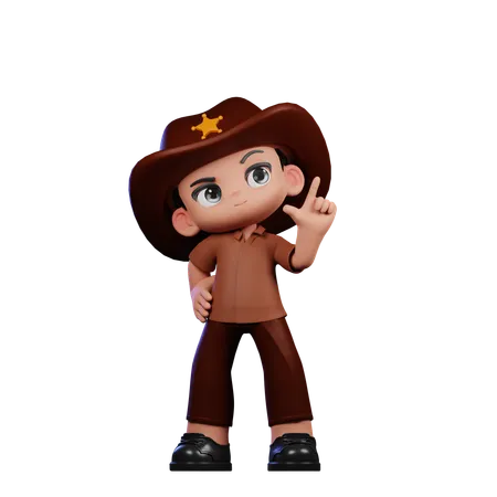 Cute Sheriff Having Idea  3D Illustration