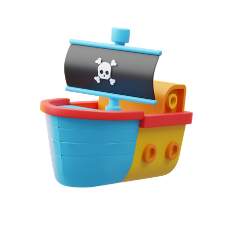 Cute Ship  3D Icon