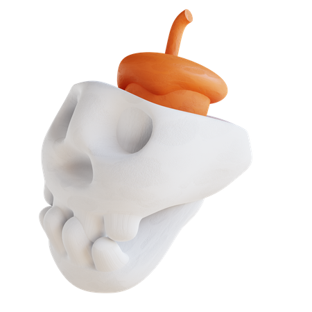 Cute Skull And Candle  3D Icon