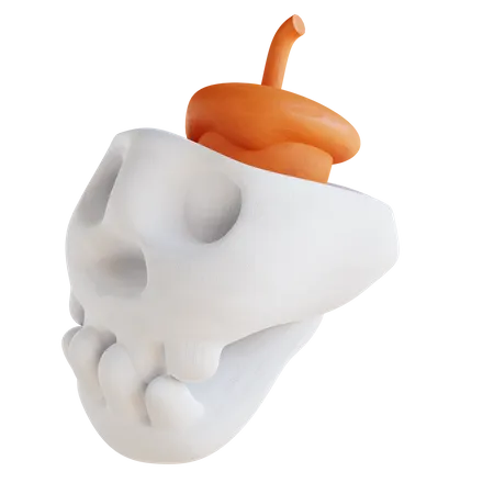 Cute Skull And Candle 3D Icon