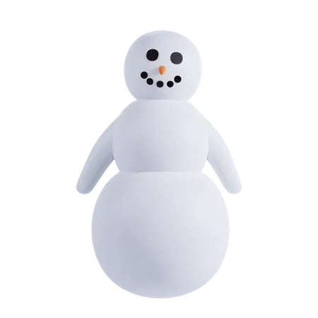 Cute Snowman  3D Illustration