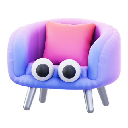 Cute Sofa Chair  3D Icon