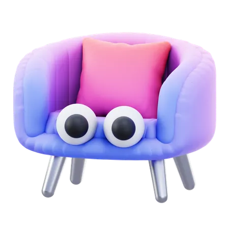 Cute Sofa Chair  3D Icon