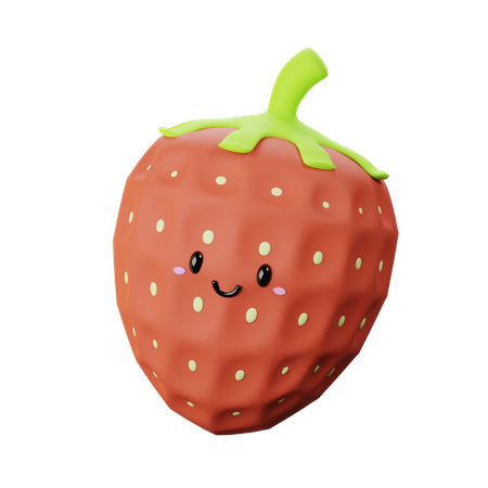Cute Strawberry  3D Icon