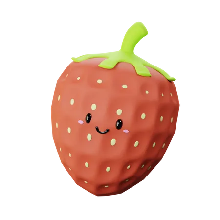 Cute Strawberry  3D Icon