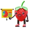 Cute Strawberry Presenting Pie Chart