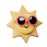 3d cute sun emoji