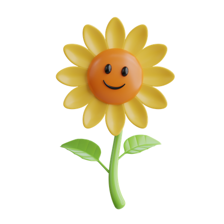 Cute Sunflower  3D Icon