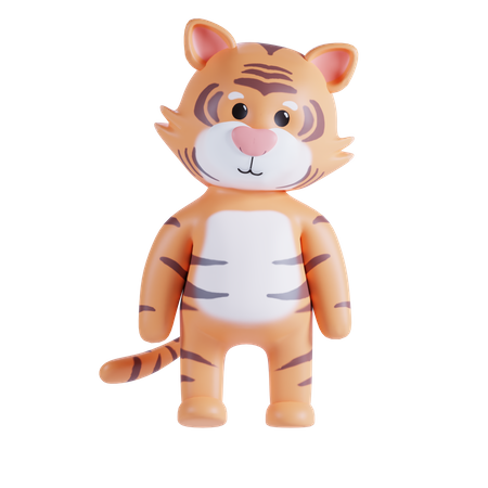 Cute Tiger  3D Illustration