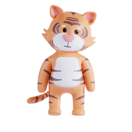 Cute Tiger  3D Illustration