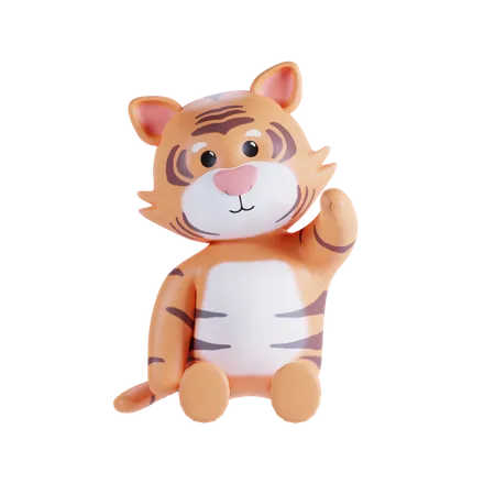 Cute Tiger  3D Illustration