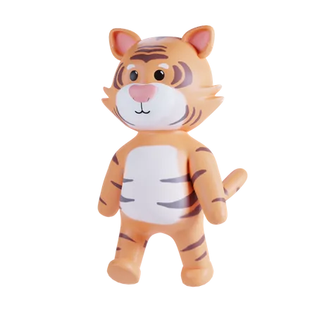 Cute Tiger  3D Illustration