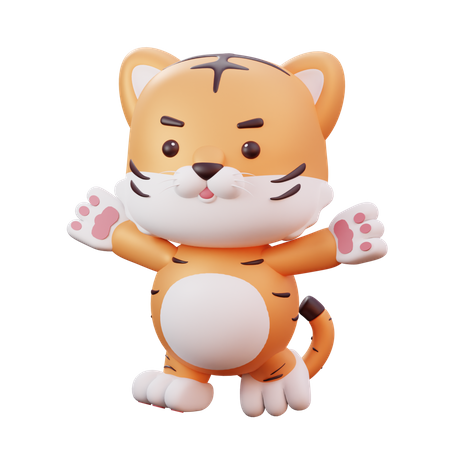Cute Tiger 3D Illustration