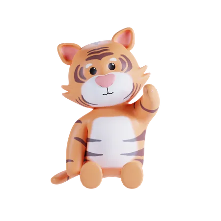 Cute Tiger 3D Illustration