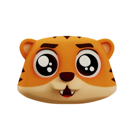 Cute Tiger Sad Emoji  3D Icon