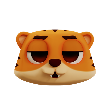 Cute Tiger Sleepy Emoji  3D Icon