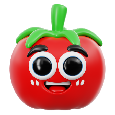 Cute Tomato Emoji  3D Icon
