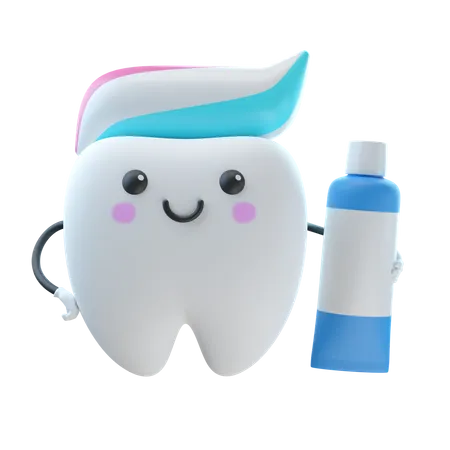 Cute Tooth  3D Illustration