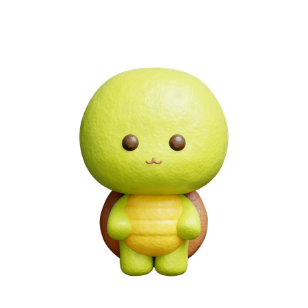 Cute Turtle Character  3D Icon