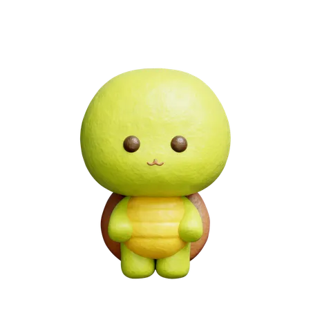Cute Turtle Character  3D Icon
