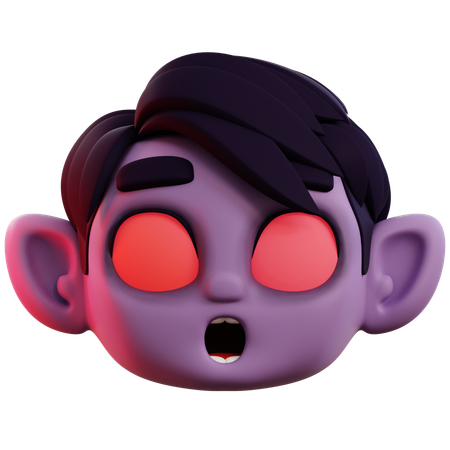 Cute Vampire Scared  3D Icon