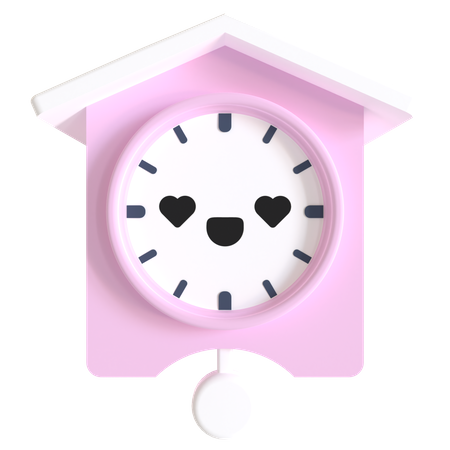 Cute Wall Clock  3D Illustration