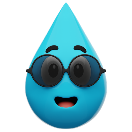 Cute Water Emoji  3D Icon