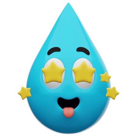 Cute Water Star Emoji  3D Icon