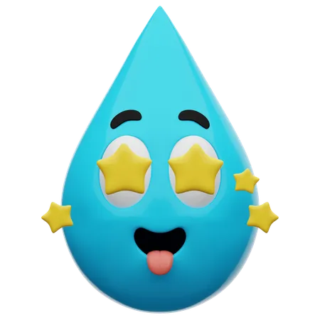 Cute Water Star Emoji  3D Icon