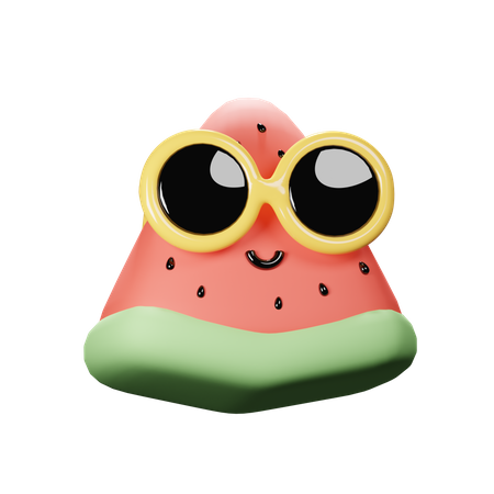 Cute Watermelon Slice  3D Icon