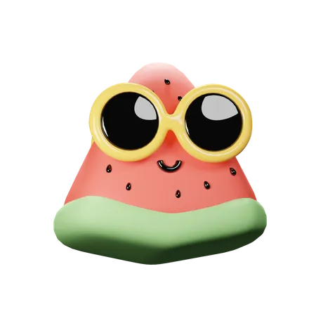 Cute Watermelon Slice  3D Icon