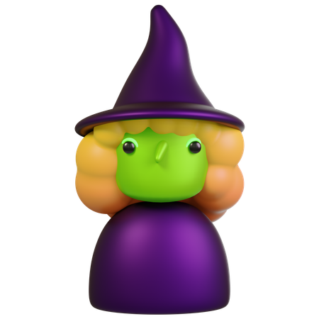 Cute Witch  3D Icon