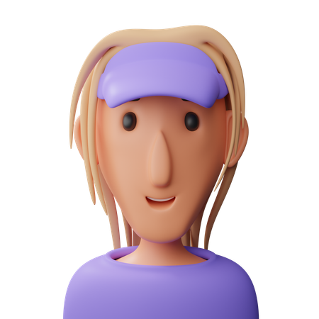 Cute woman avatar  3D Icon