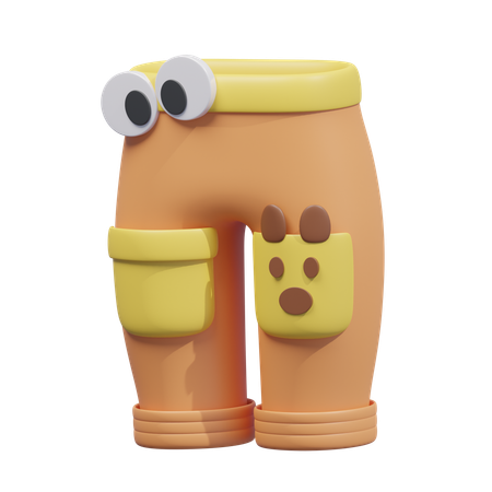 Cute Yellow Pants  3D Icon