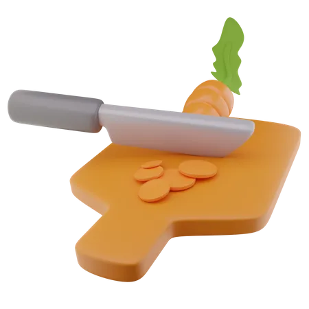 Cutting Carrot  3D Icon