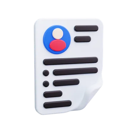 이력서  3D Icon