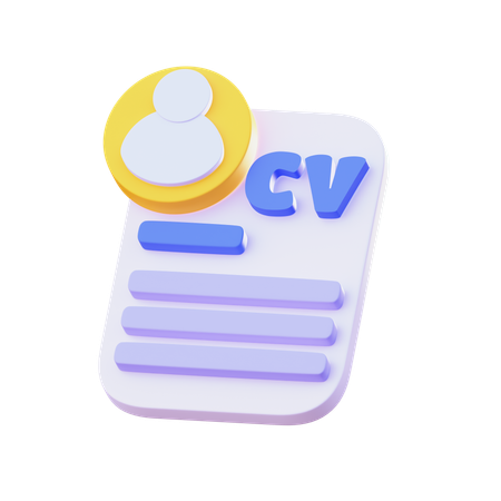 Cv  3D Icon