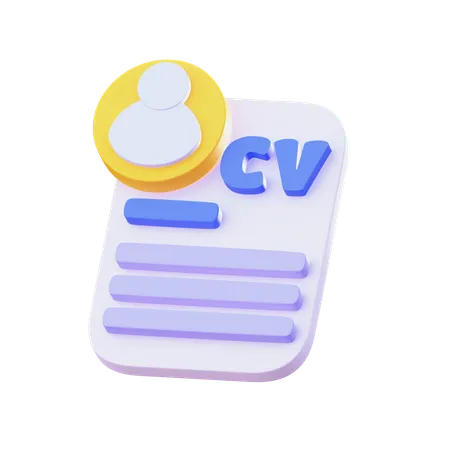 Cv  3D Icon