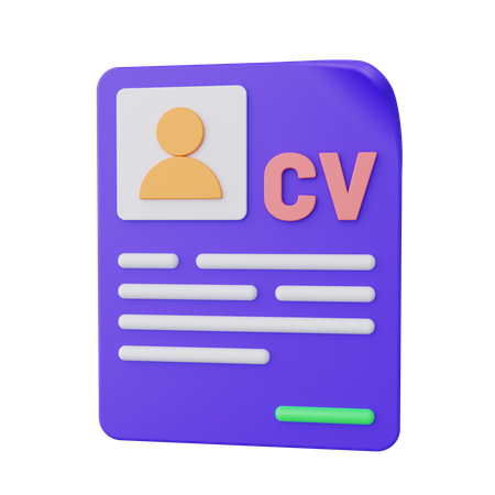 Cv  3D Icon