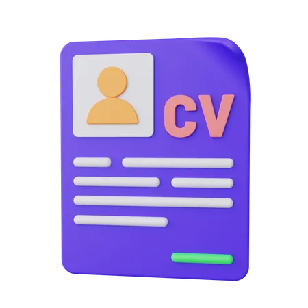 Cv  3D Icon