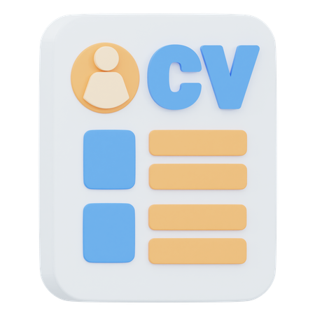 Cv  3D Icon