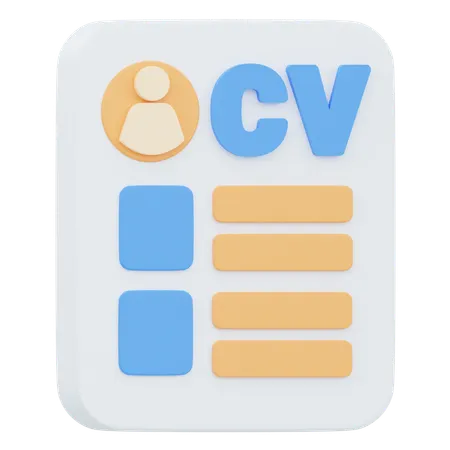 Cv  3D Icon