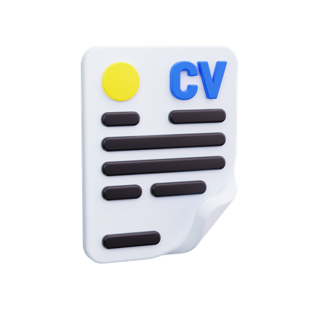 Cv  3D Icon