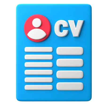 Cv  3D Icon